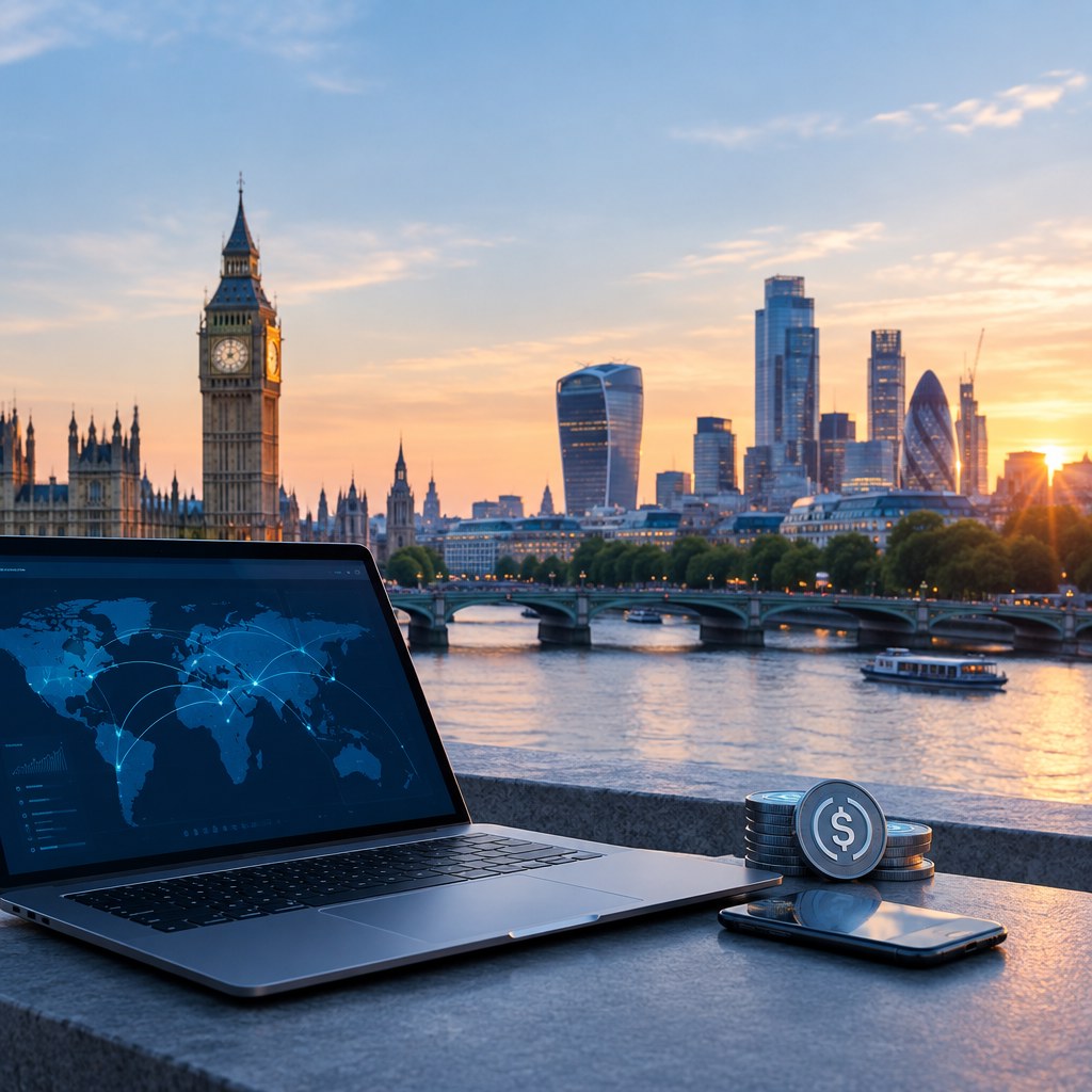 London Fintech Noah Closes $38m Seed Round to Build Stablecoin Payment Infrastructure Illustration representing Noah's stablecoin cross-border payment infrastructure